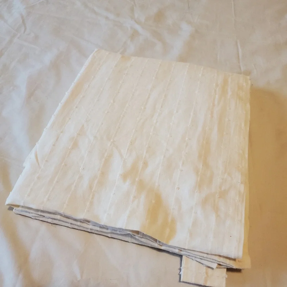 Modulus 100% Cotton Cream Clip Dot Striped Tab Top Curtain Panel 108x44 India